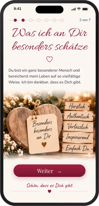 Szene 2 von 7: Deine persönlichen Worte